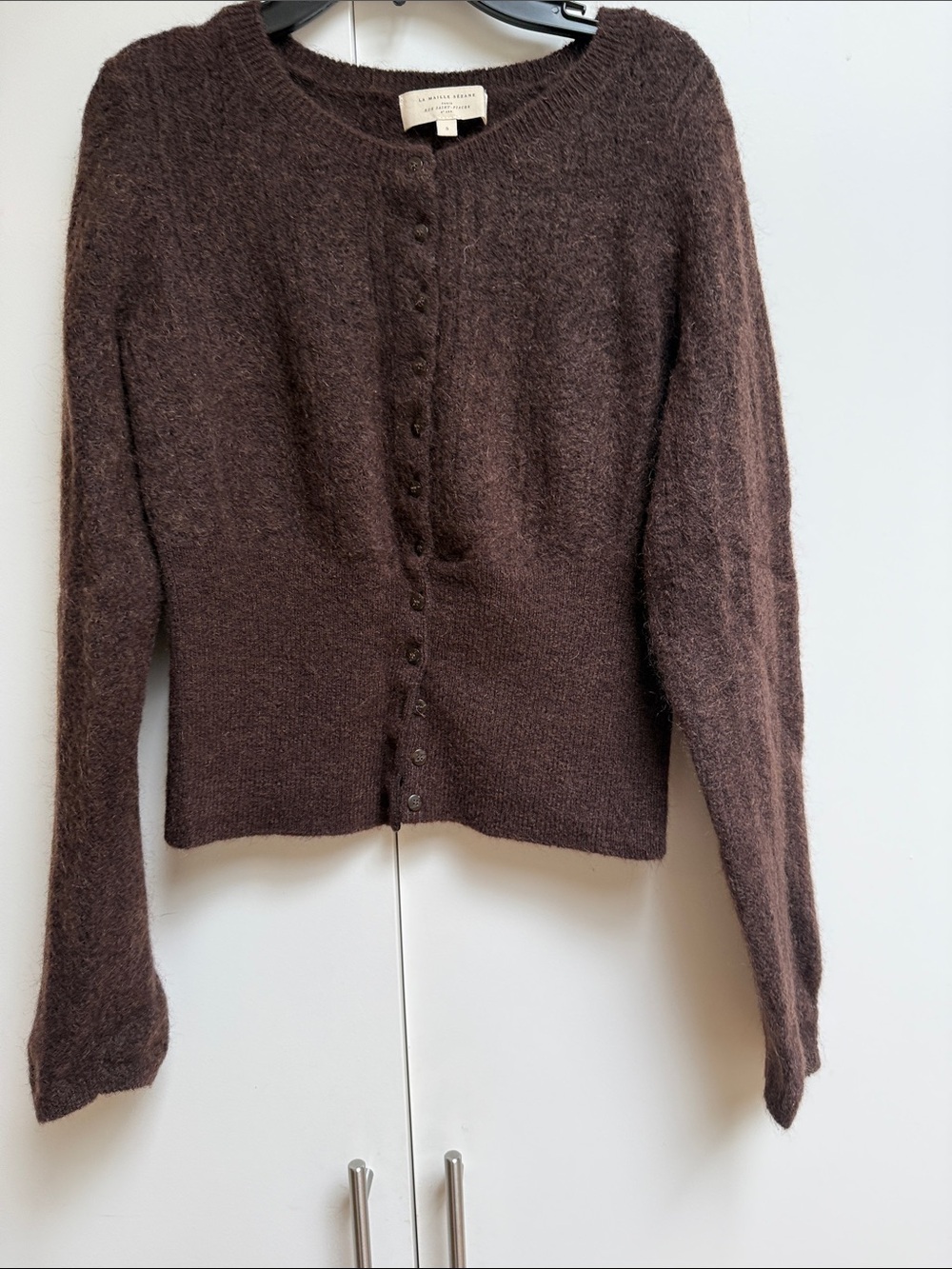Sezane chocolate brown cardigan. Size small. Worn once